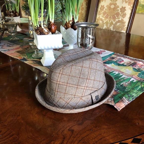 Brixton Other - Brixton Brown Plaid "Stroll" Fedora Medium